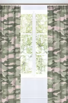 'Camouflage' Pair of Pencil Pleat Curtains