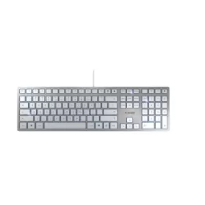 CHERRY KC 6000 Slim keyboard USB US English Silver, White