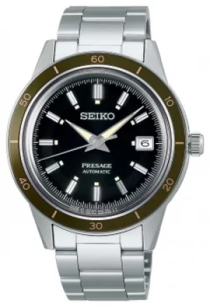 Seiko Presage Style 60s Black Dial Steel Bracelet SRPG07J1 Watch