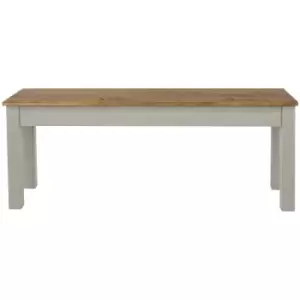 Dining Bench Grey Large Kitchen Home Furniture Pine Solid Wooden Seating