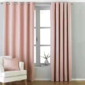 Riva Home Atlantic Eyelet Ringtop Curtains (229 x 137cm) (Blush Pink)