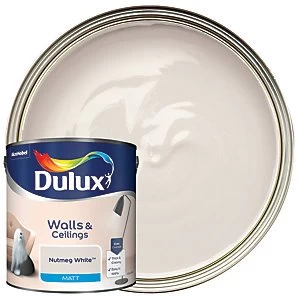 Dulux Walls & Ceilings Nutmeg White Matt Emulsion Paint 2.5L