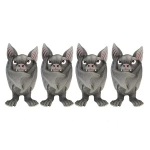 Fang (Set of 4) Gothic Bats with Wings Closed Figurine