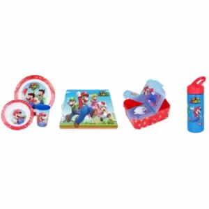 STOR Super Mario 4 Piece Dinner And Lunch Set