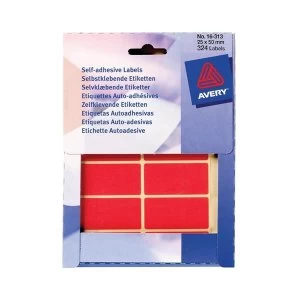 Avery 16-313 Red Coloured Labels in Wallets Pack 324