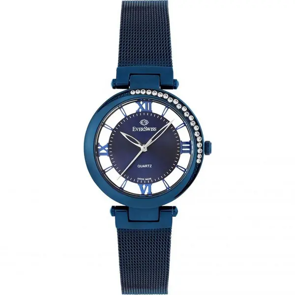 EverSwiss Ladies EverSwiss Crystaline Watch One Size Blue 40465118000