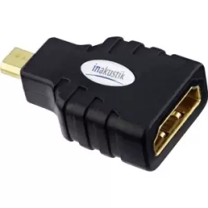 Inakustik 0045218 HDMI Adapter [1x HDMI socket D Micro - 1x HDMI socket] Black gold plated connectors
