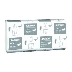 Katrin C-Fold Plus Hand Towels 2-Ply White Pack of 2400 344388