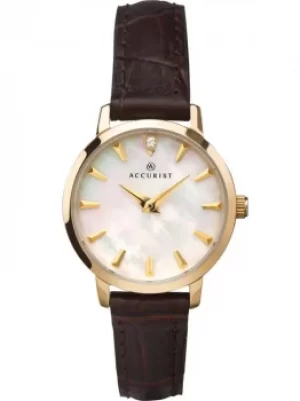 Accurist Ladies Gold Plated Mother Of Pearl Watch 8229