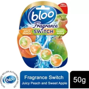 Bloo Toilet Rim Blocks Fragrance Switch Juicy Peach & Sweet Apple Premium, 50g