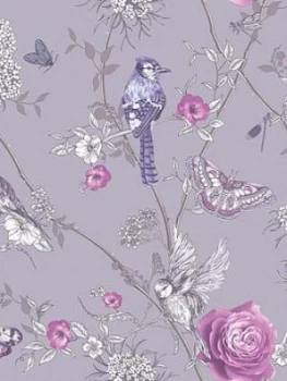 Arthouse Paradise Garden Lilac Wallpaper