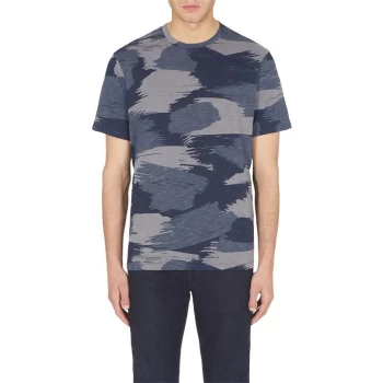 Armani Exchange Camo Print T Shirt - Blue