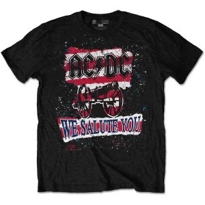AC/DC - We Salute You Stripe Unisex Small T-Shirt - Black