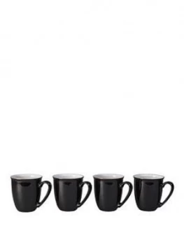 Denby Elements Set Of 4 Coffee Mugs ; Black