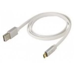 Scosche 1.8 m flatOUT LED Micro Reversible Charge and Sync Cable for Micro USB Devices White
