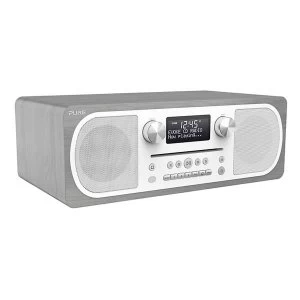EVOKE CD6 GREY DABFM Bluetooth CD Player Stereo All-in-One Music System with Remote Control in Gre