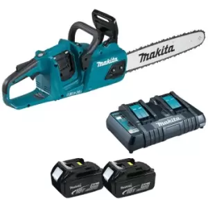 Makita DUC405PT2 Twin 18V LXT 400mm Brushless Chainsaw with 2x 5.0Ah Batteries