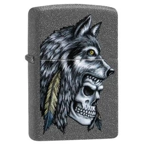 Zippo Wolf Skull Feather Design Stone Regular Windproof Lighter