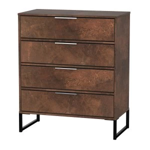 Kishara Ready Assembled 4-Drawer Chest of Drawers - Copper