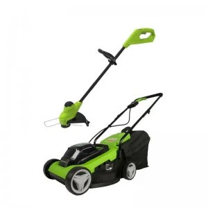Greenworks Cordless Lawnmower and Trimmer