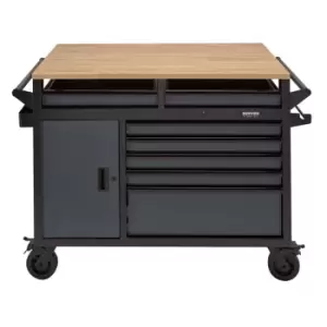 Draper Bunker Multi-functional Workbench Roller Tool Cabinet 14 Drawer 48" Grey