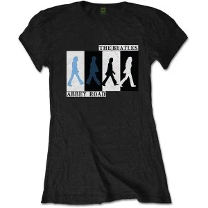 The Beatles - Abbey Road Colours Crossing Womens Small T-Shirt - Black