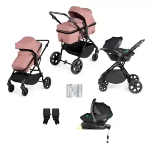 Ickle Bubba Comet I-Size Travel System With Stratus Car Seat & Isofix Base- Dusky Pink