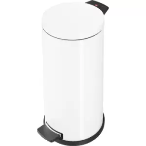 Hailo Waste collector SOLID with pedal, size L, 18 l, steel, zinc plated inner container, white