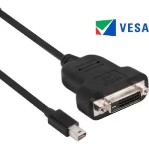 club3D Mini DisplayPort / DVI Adapter cable Mini DisplayPort plug, DVI-D 24+1-pin plug 0.10 m Black CAC-1152 Halogen-free, Flame-retardant DisplayPort