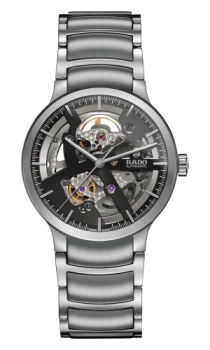 Rado Centrix Automatic Open Heart Mens watch - Water-resistant 3 bar (30 m), Stainless steel, grey