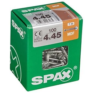 Spax TX Countersunk Blue Zinc MDF Screws - 4 x 45mm Pack of 100