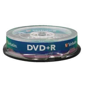 Verbatim DVDR 4.7GB 16x Matt Silver Spindle 10 Pack 43498