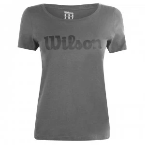 Wilson Script T Shirt Ladies - Dark Grey