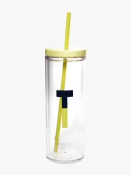 Initial Thermal Tumbler With Straw - Yellow - One Size