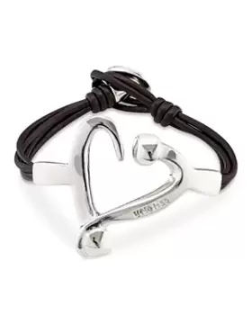 Uno de 50 Love Open Heart Leather Bracelet