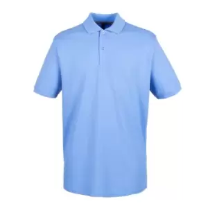Henbury Mens Modern Fit Cotton Pique Polo Shirt (L) (Mid Blue)