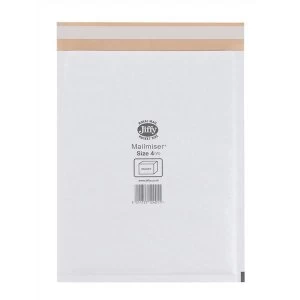 Jiffy Mailmiser Size 4 Protective Envelopes Bubble lined 240x320mm White 1 x Pack of 50 Envelopes