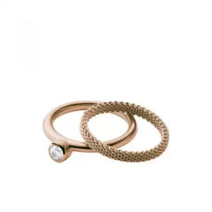 Ladies Skagen Rose Gold Plated Size P Elin Ring