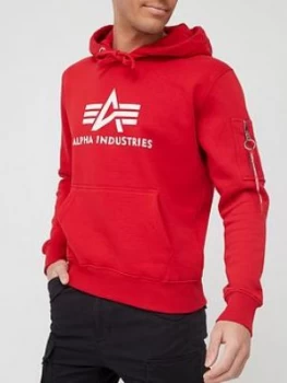 Alpha Industries 3D Logo Hoodie - Red, Size S, Men
