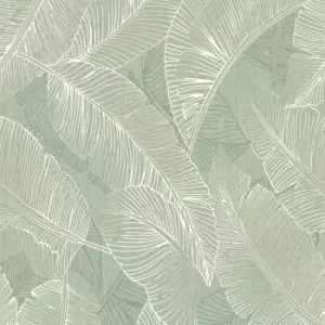 Belgravia Decor Belgravia Decor Anaya Leaf Textured Wallpaper Green