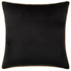 Meridian Velvet Cushion Black/Gold / 55 x 55cm / Polyester Filled