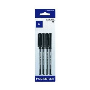 Staedtler Stick 430 Pen Medium Black Pack of 40 430 M9BK 4LA