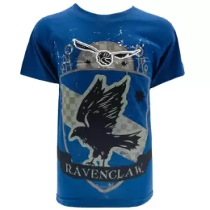 Harry Potter Childrens/Kids Ravenclaw T-Shirt (7-8 Years) (Blue/Black/Cream)