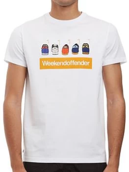 Weekend Offender Graphic T-Shirt - White, Size S, Men
