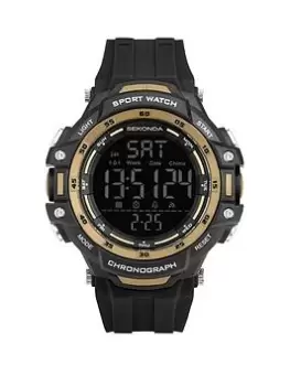Sekonda Mens Sport Crossfell Black Plastic Strap With Black Dial Digital Watch