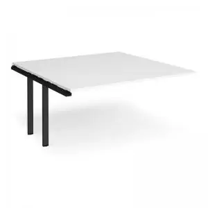 Adapt boardroom table add on unit 1600mm x 1600mm - Black frame, white