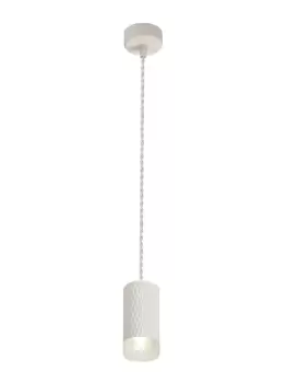 1 Light 11cm Ceiling Pendant Light GU10, Sand White, Acrylic Ring