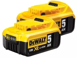 DEWALT DCB184X2 18V 5Ah XR Li-Ion Batteries Twinpack