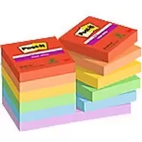 Post-it Super Sticky Notes 622-12SS-PLAY 47.6 x 47.6mm 90 Sheets Per Pad Blue, Green, Orange, Purple, Red, Yellow Square Plain Pack of 12