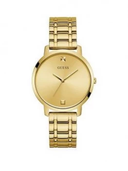 Guess Guess Gold Sunray Dial Gold Stainless Steel Bracelet Ladies Watch
